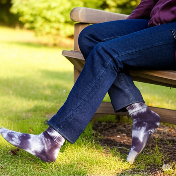 Zine Grey Tie Dye Crew Socks - Picture 2 of 3